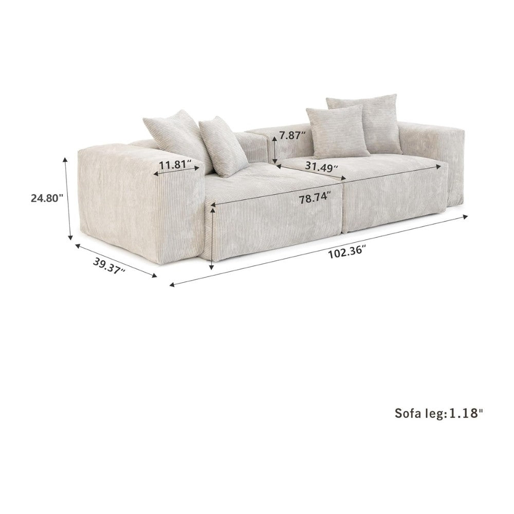 Kanso Corduroy Modular Sofa (Beige)
