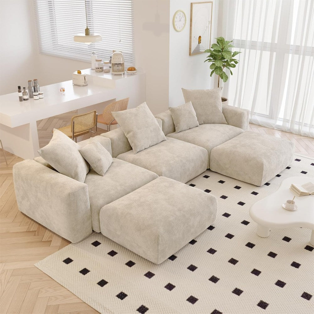 Kanso Corduroy Modular Sofa (Beige)
