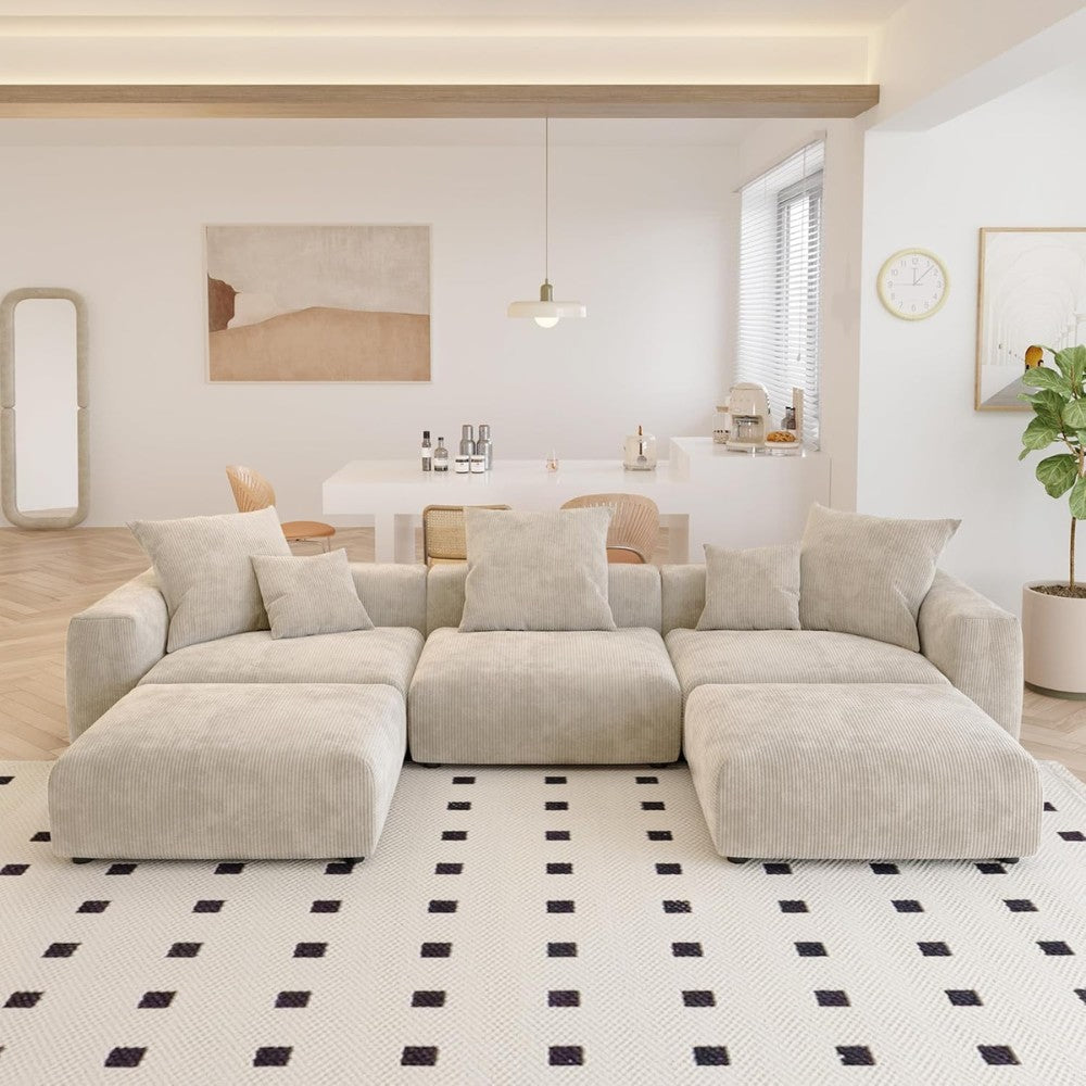 Kanso Corduroy Modular Sofa (Beige)