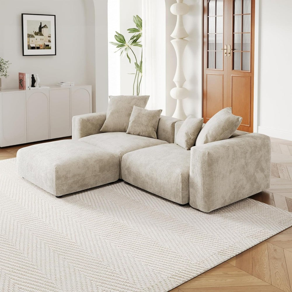Kanso Corduroy Modular Sofa (Beige)