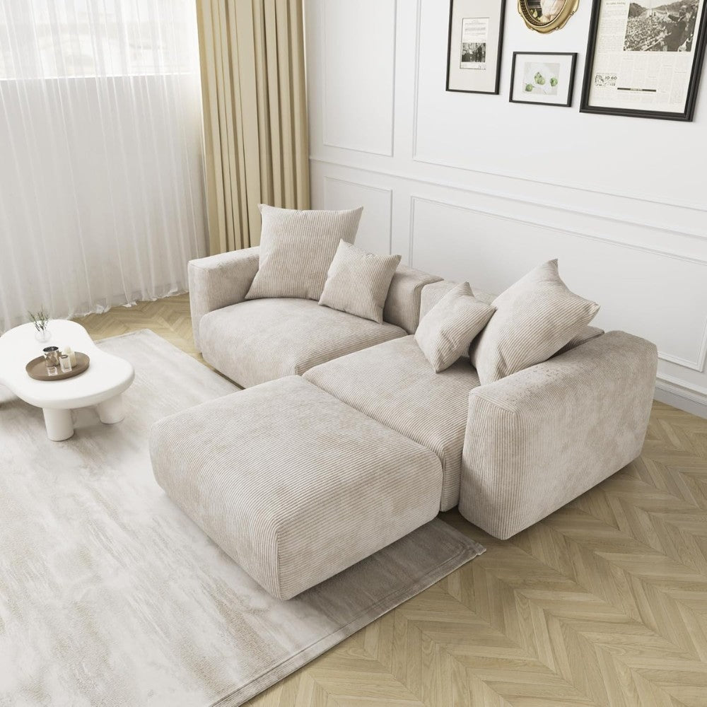Kanso Corduroy Modular Sofa (Beige)