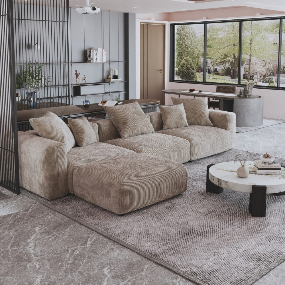 Kanso Corduroy Modular Sofa (Brown)