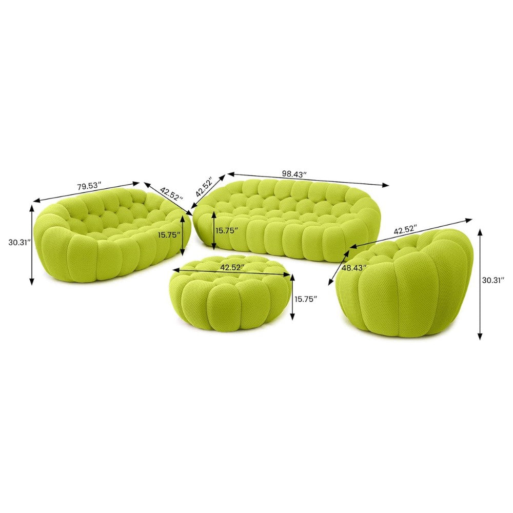 Mitsu Boucle Sofa (Lime Green)