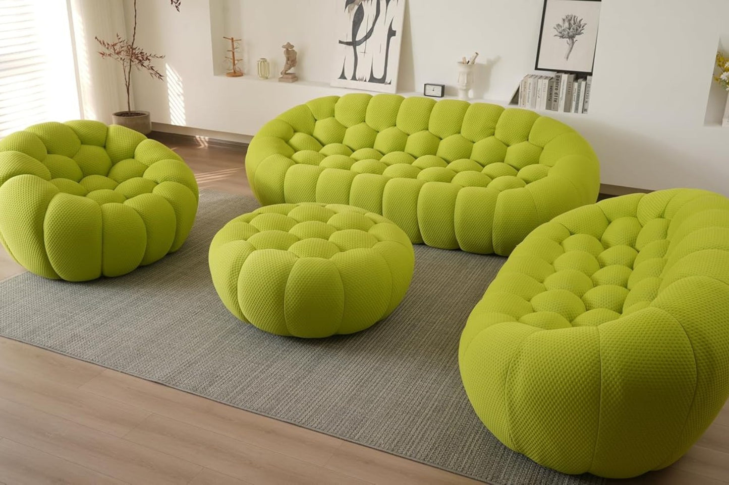Mitsu Boucle Sofa (Lime Green)