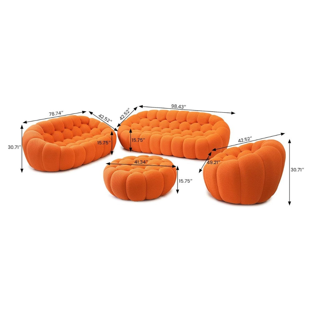 Mitsu Boucle Sofa (Orange)