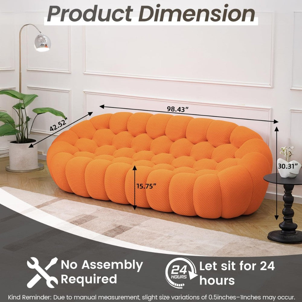 Mitsu Boucle Sofa (Orange)