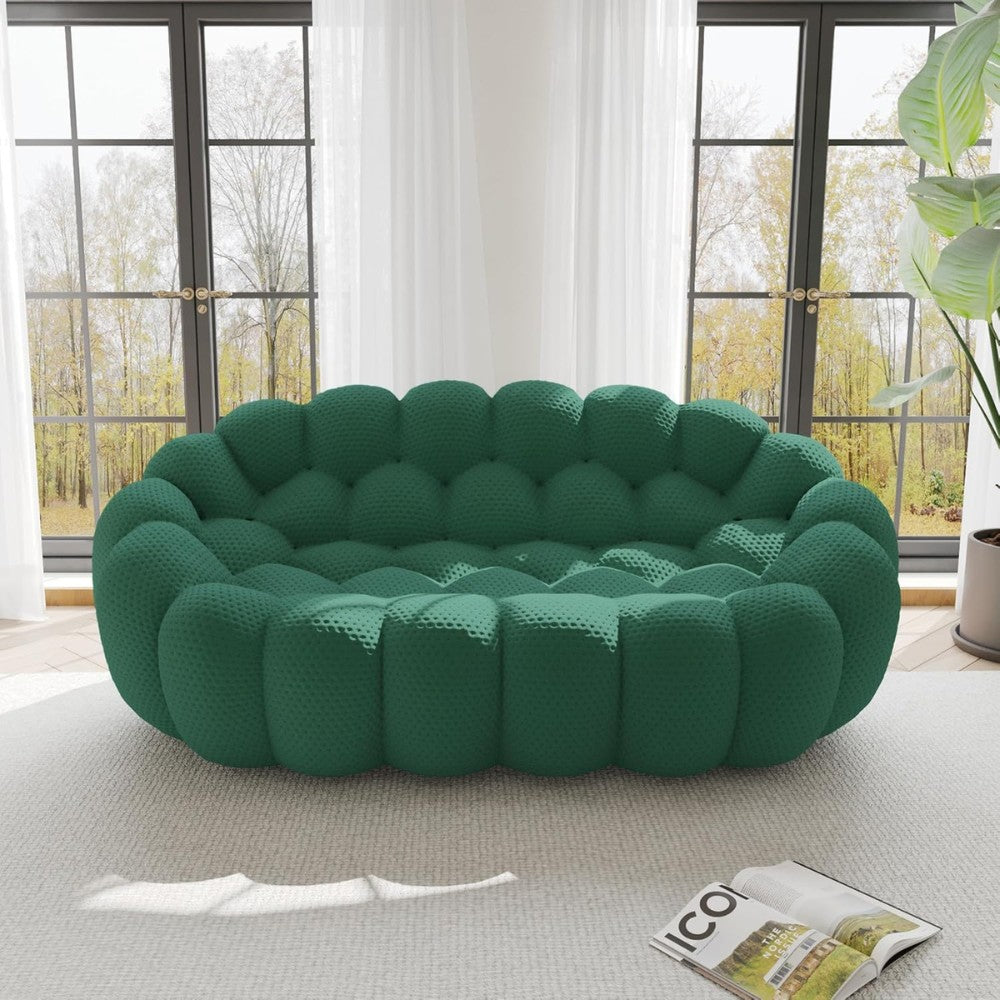 Mitsu Boucle Sofa (Dark Green)