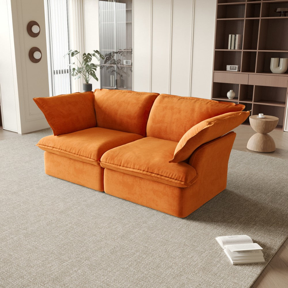 Sabi Modular Boucle Sofa (Orange)