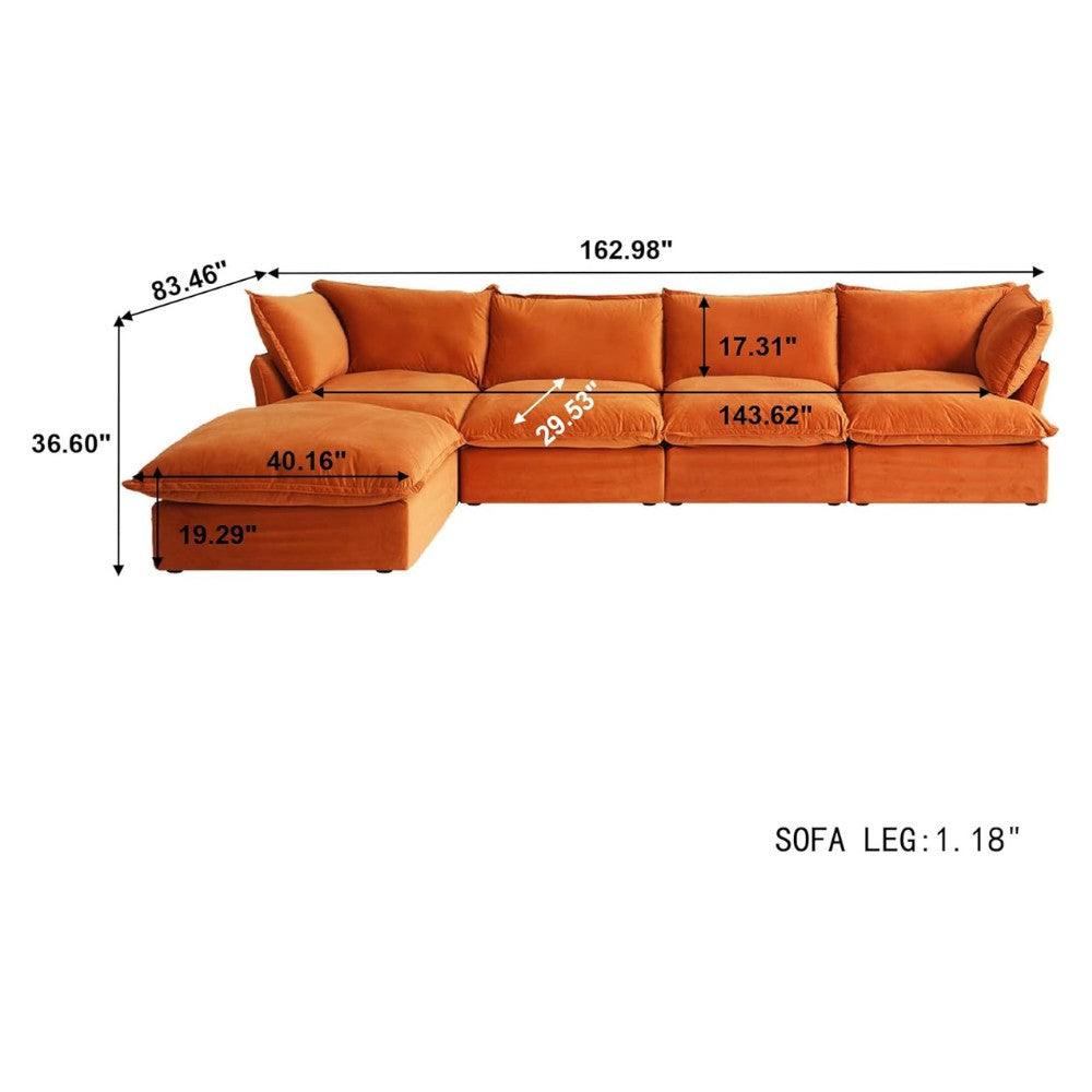 Sabi Modular Boucle Sofa (Orange)