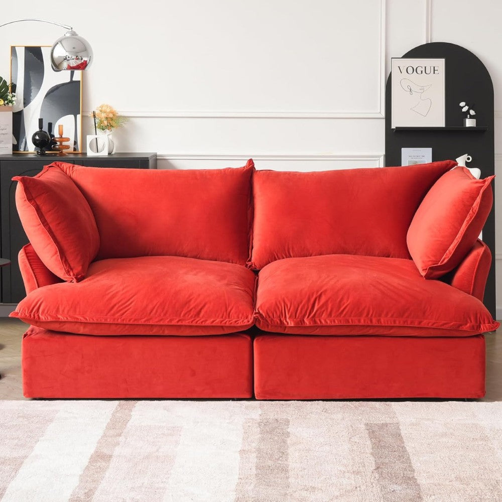 Sabi Modular Boucle Sofa (Red)