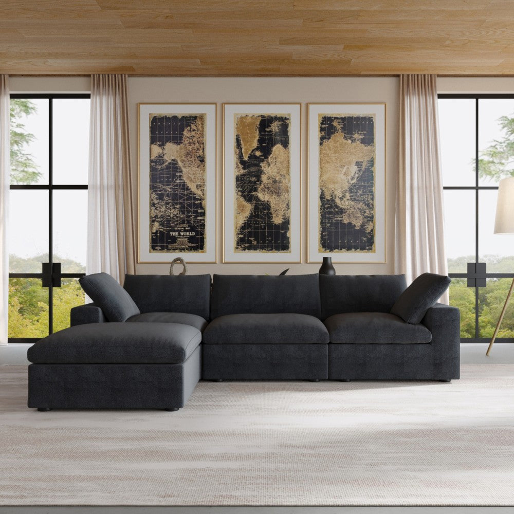 Solace Modular Boucle Sofa (Black)