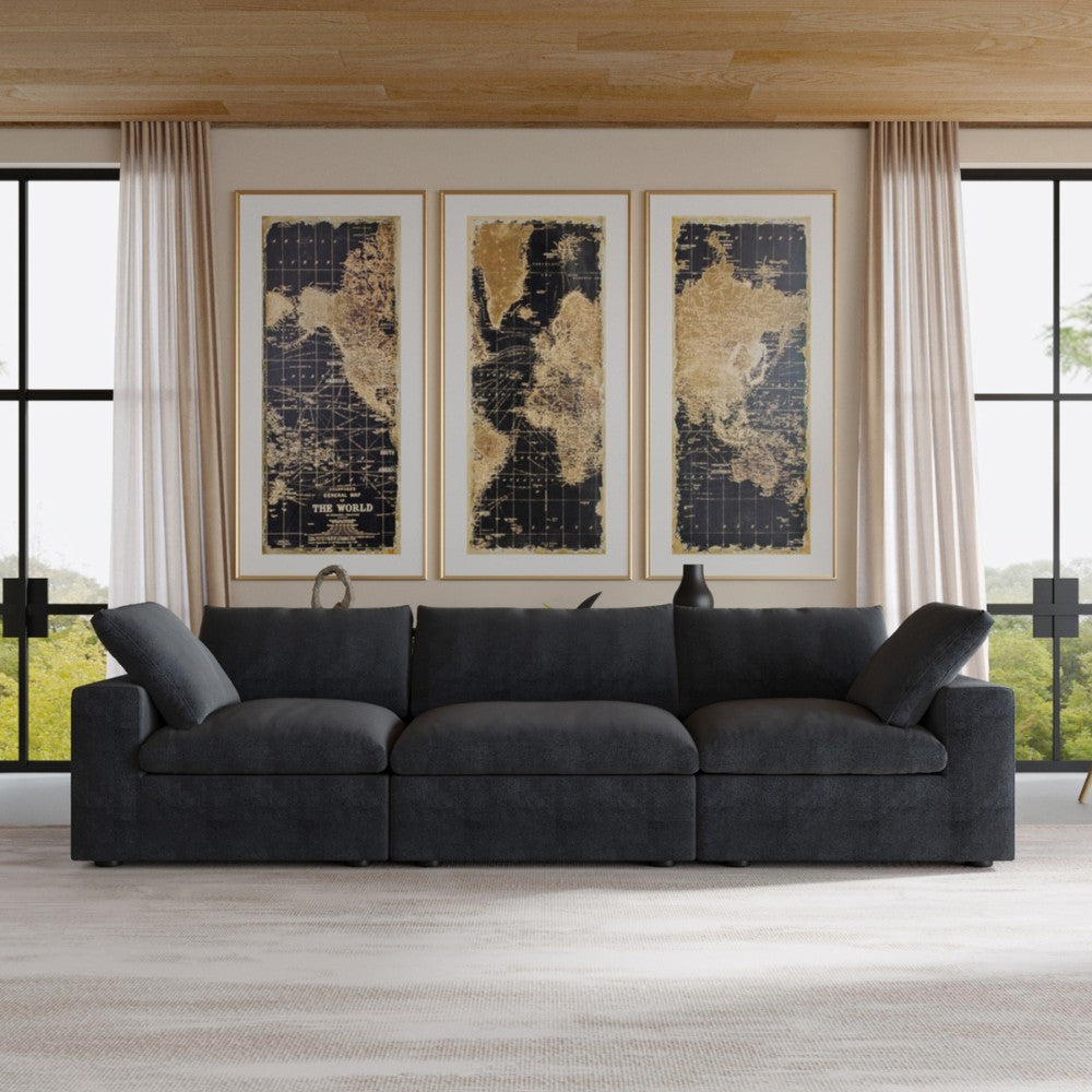 Solace Modular Boucle Sofa (Black)