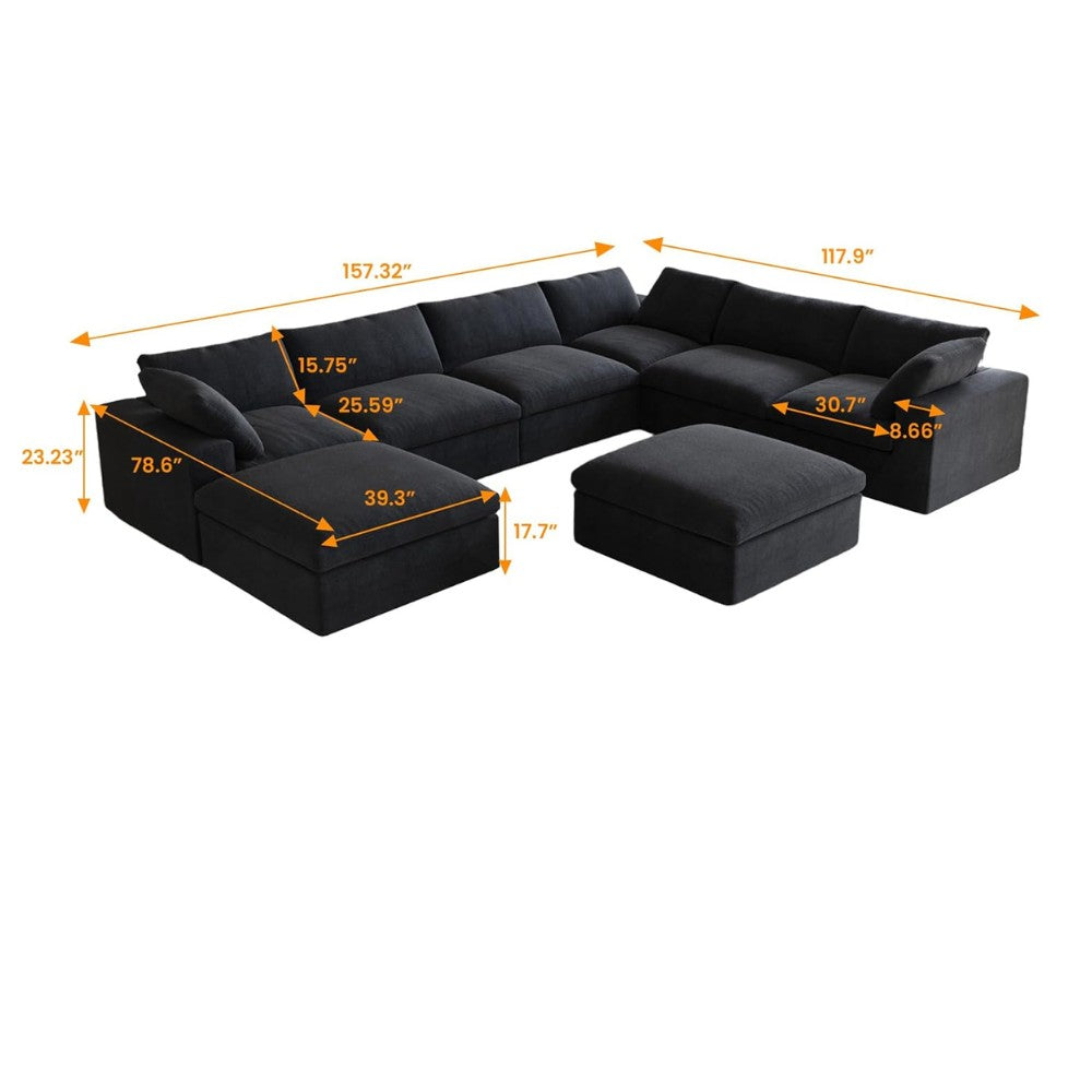 Solace Modular Boucle Sofa (Black)