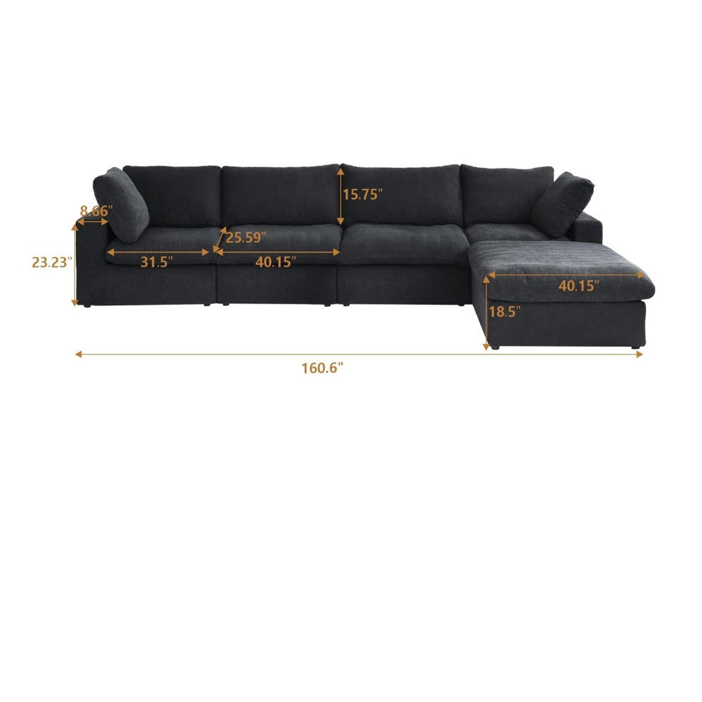 Solace Modular Boucle Sofa (Black)