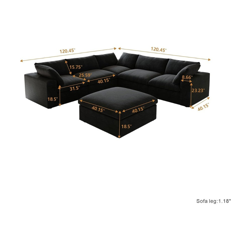 Solace Modular Boucle Sofa (Black)