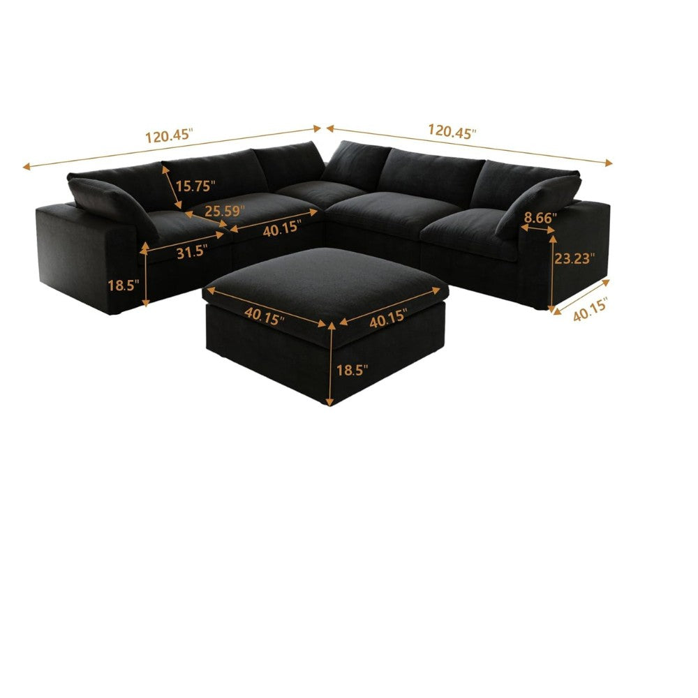 Solace Modular Boucle Sofa (Black)