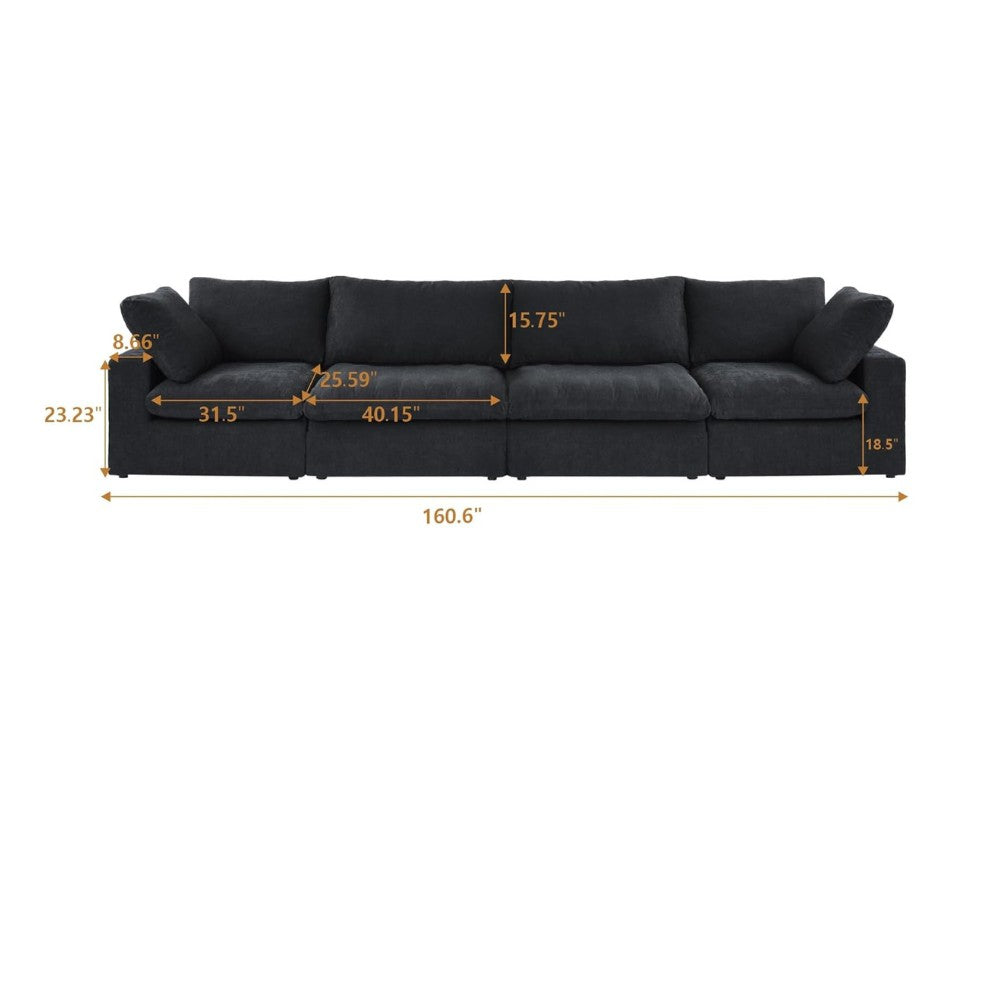 Solace Modular Boucle Sofa (Black)
