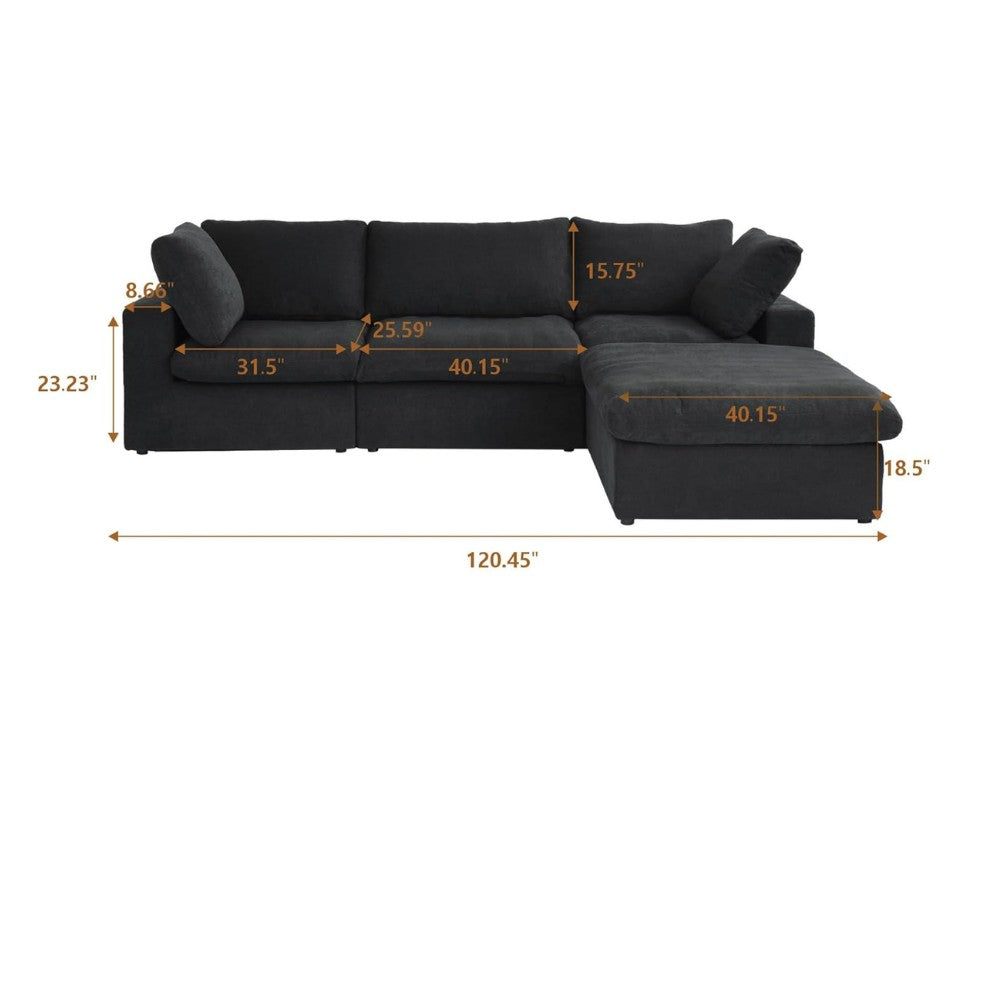 Solace Modular Boucle Sofa (Black)