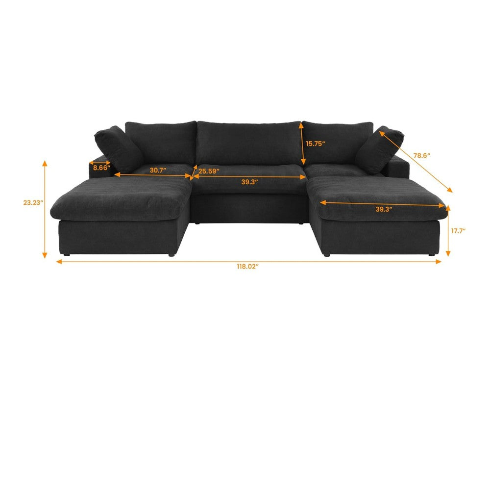 Solace Modular Boucle Sofa (Black)