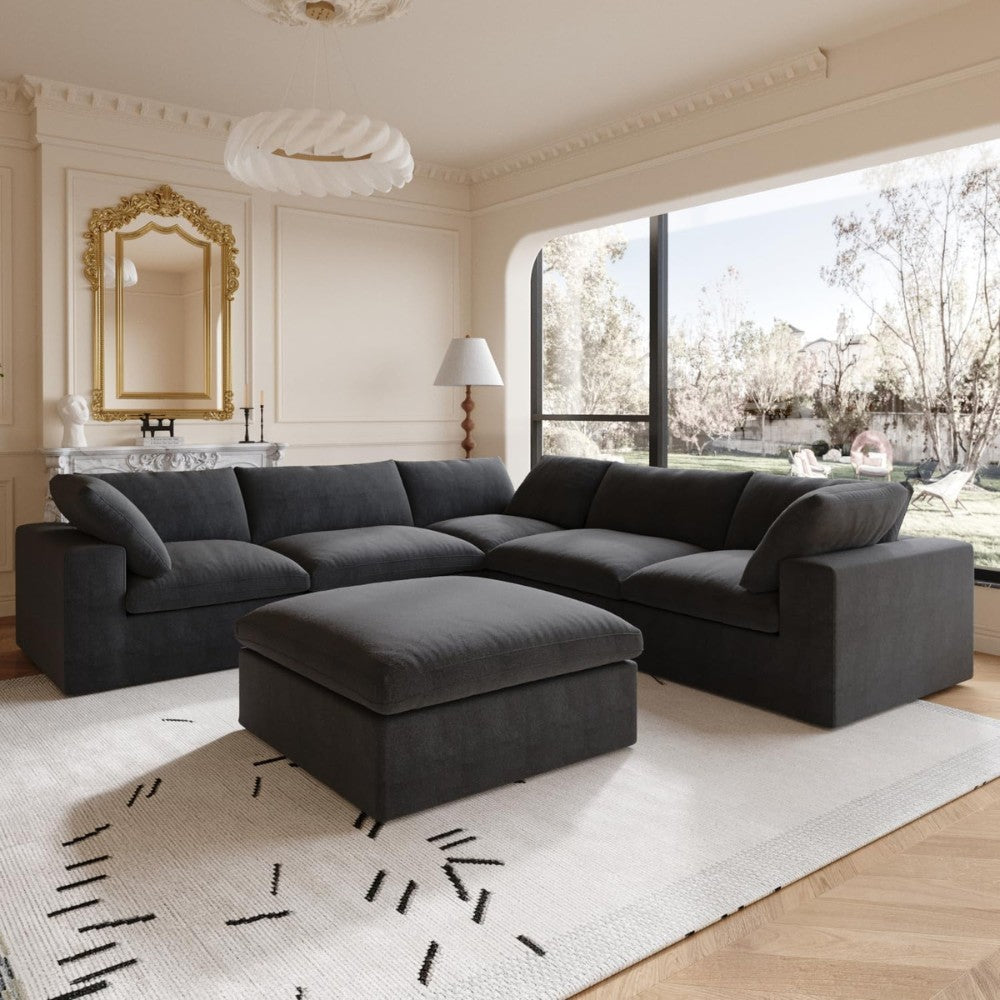 Solace Modular Boucle Sofa (Black)