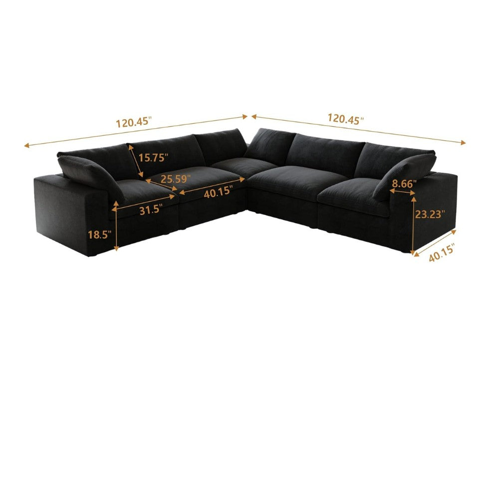 Solace Modular Boucle Sofa (Black)