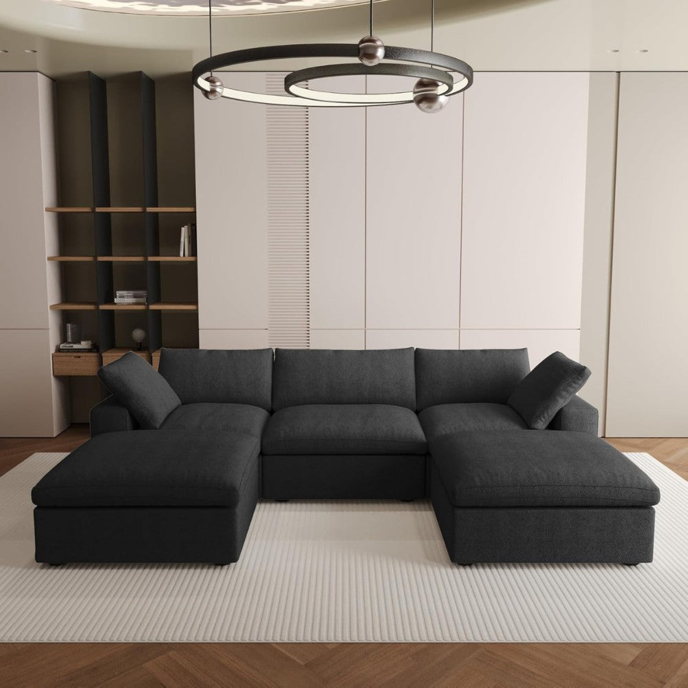 Solace Modular Boucle Sofa (Black)