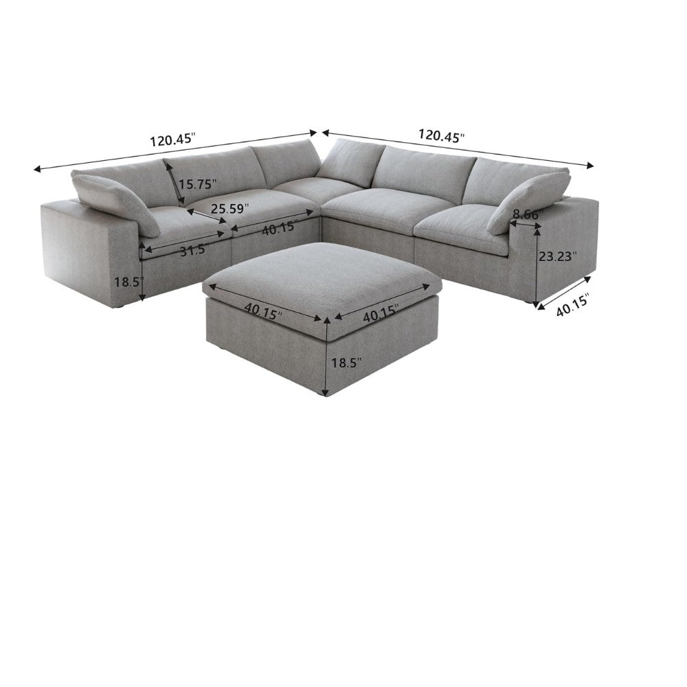 Solace Modular Boucle Sofa (Grey)