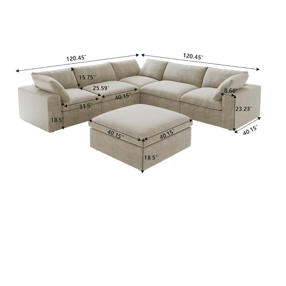 Solace Modular Boucle Sofa (Khaki)