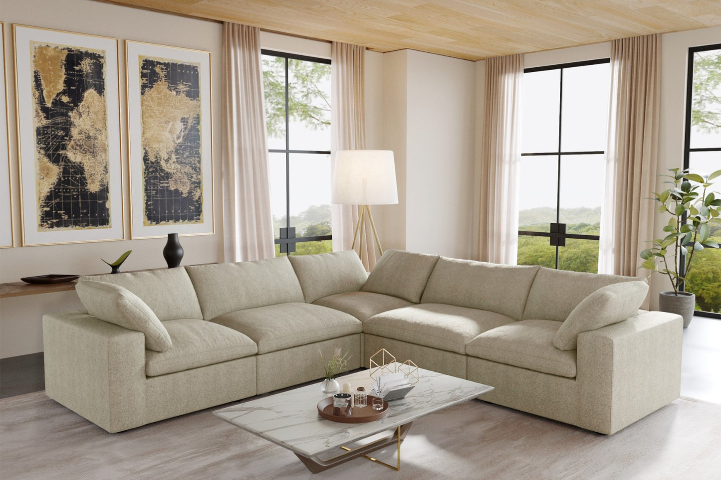 Solace Modular Boucle Sofa (Khaki)