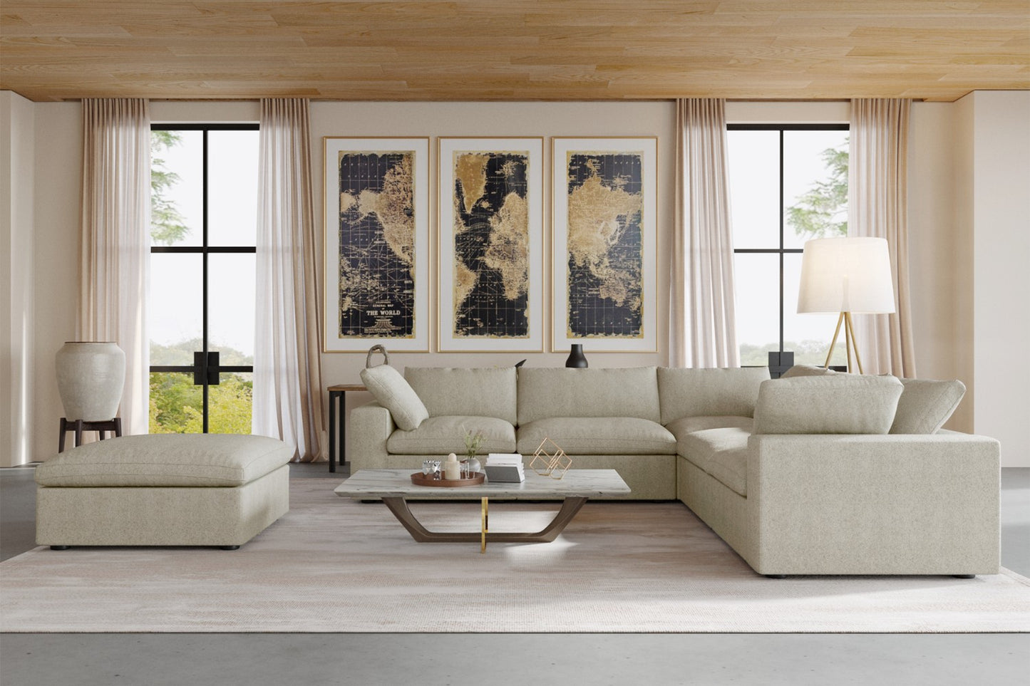 Solace Modular Boucle Sofa (Khaki)