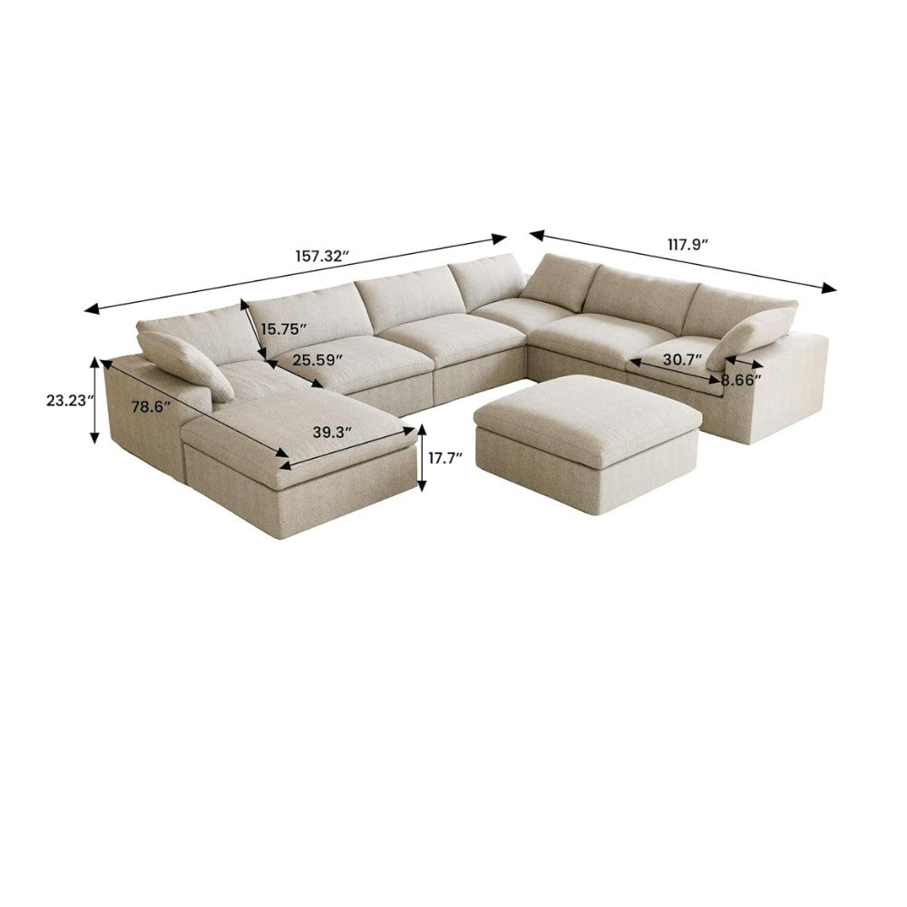 Solace Modular Boucle Sofa (Khaki)