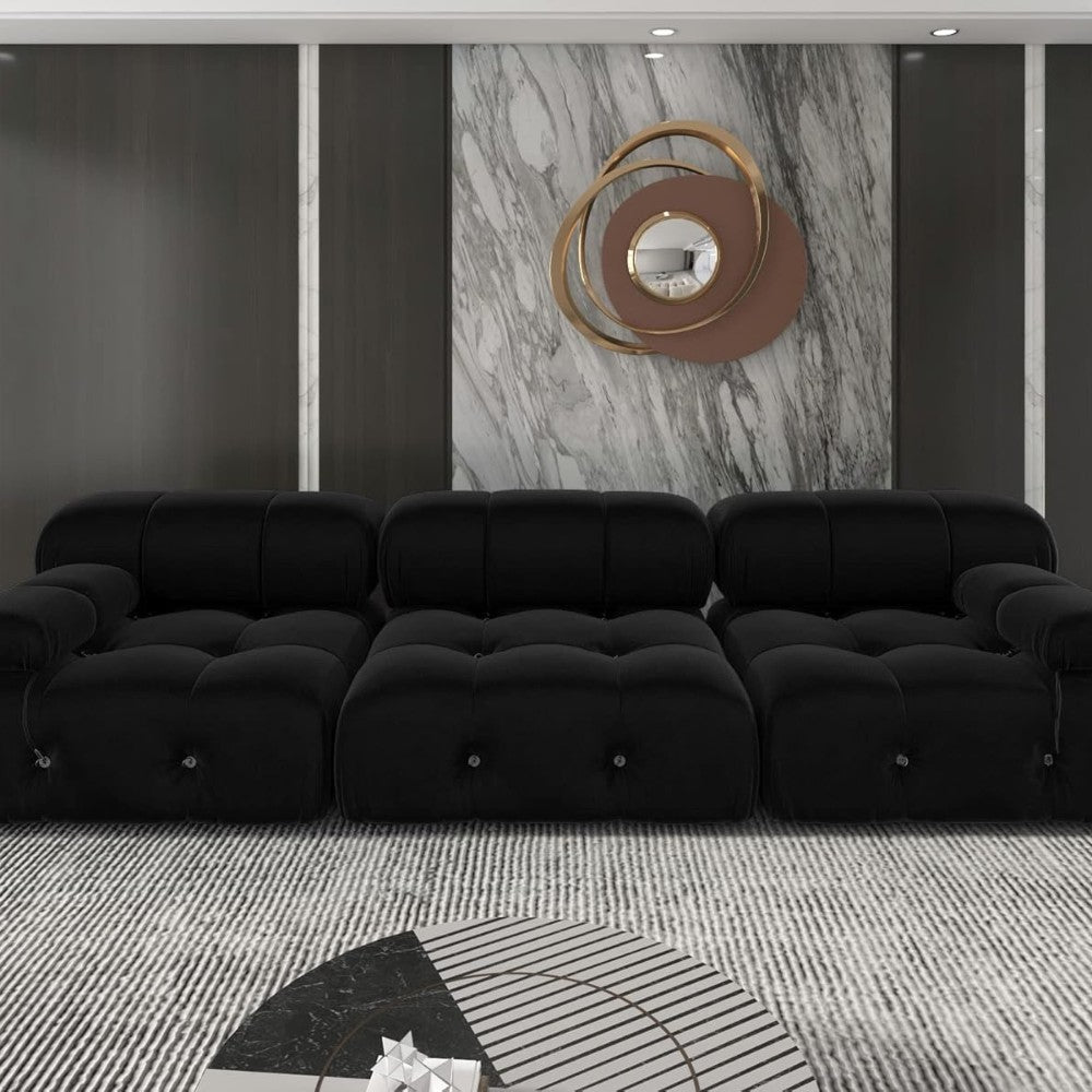 Takumi Velvet Modular Sofa (Black)