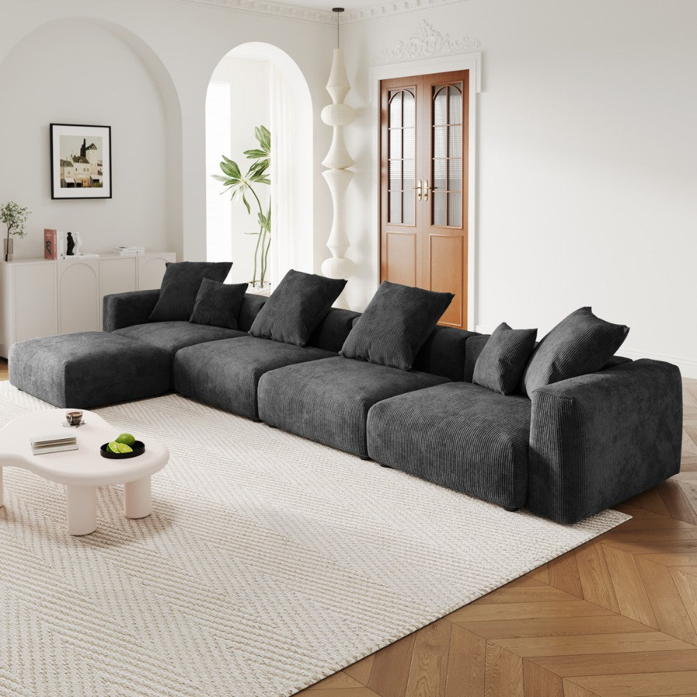 Kanso Corduroy Modular Sofa (Black)