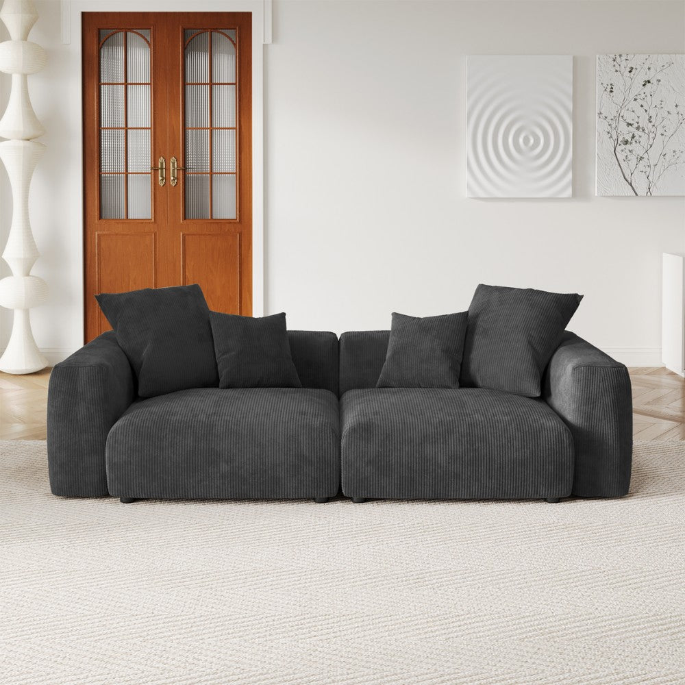 Kanso Corduroy Modular Sofa (Black)