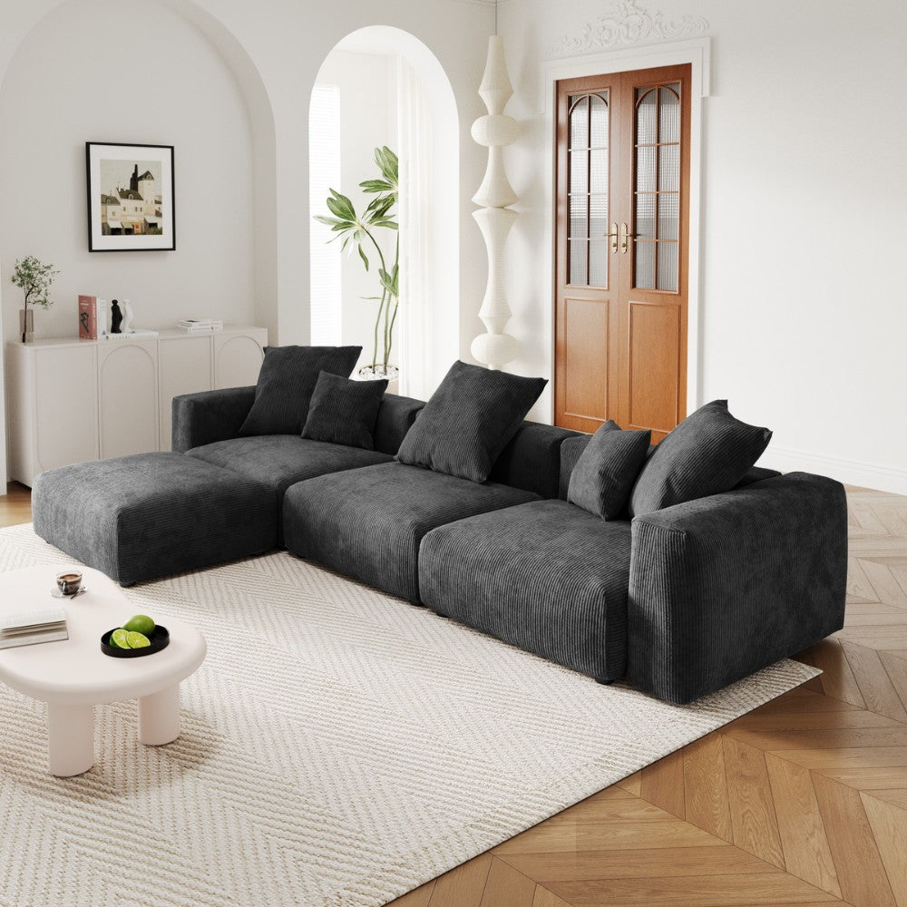 Kanso Corduroy Modular Sofa (Black)