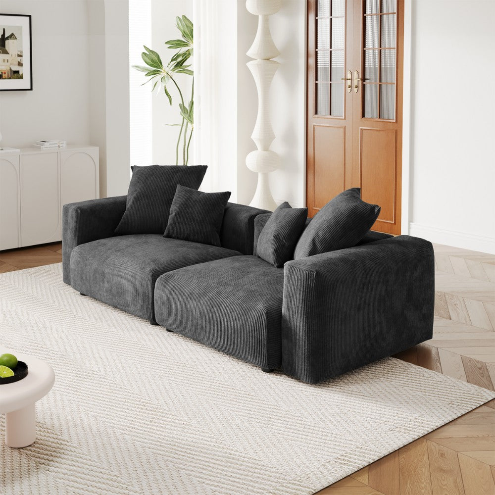 Kanso Corduroy Modular Sofa (Black)