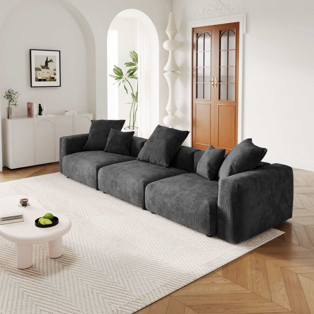 Kanso Corduroy Modular Sofa (Black)
