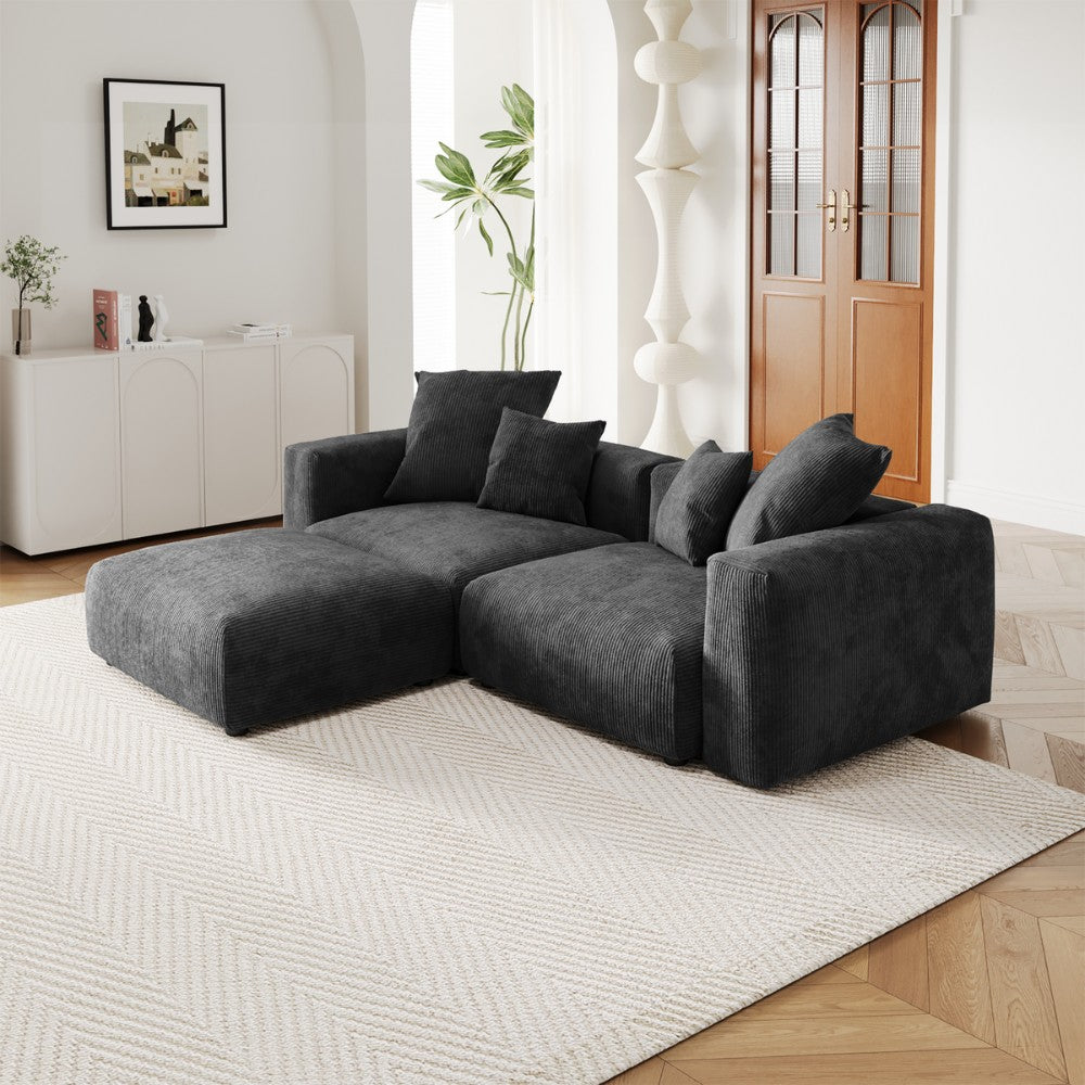 Kanso Corduroy Modular Sofa (Black)