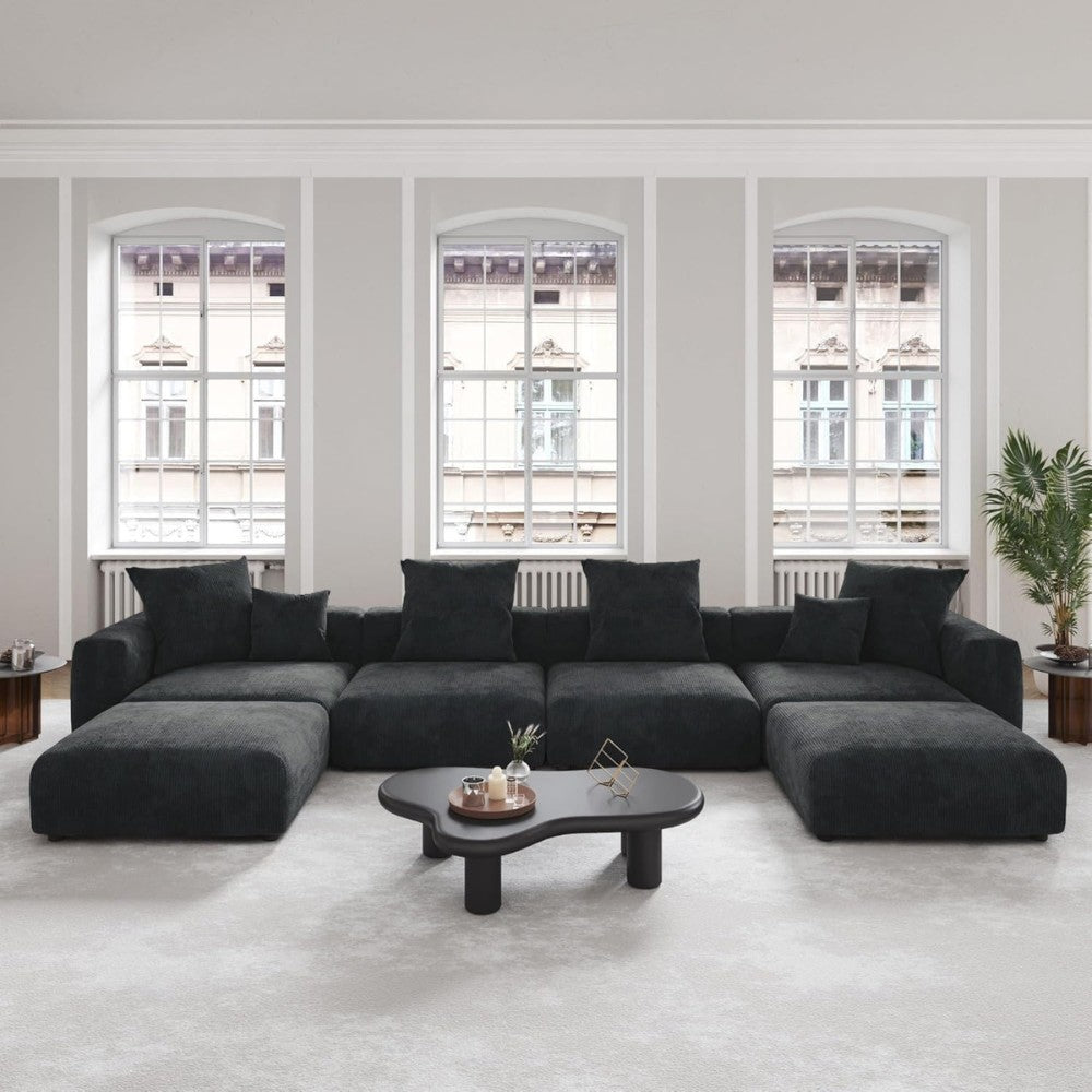 Kanso Corduroy Modular Sofa (Black)