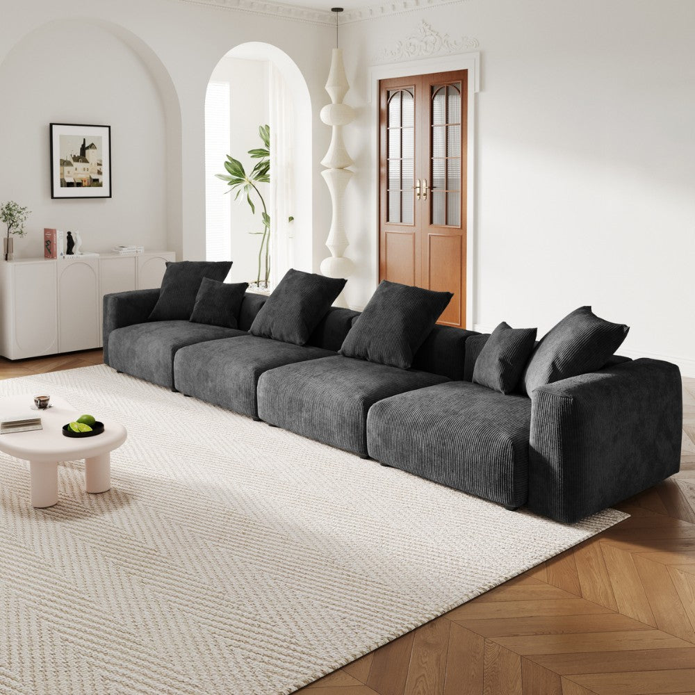 Kanso Corduroy Modular Sofa (Black)
