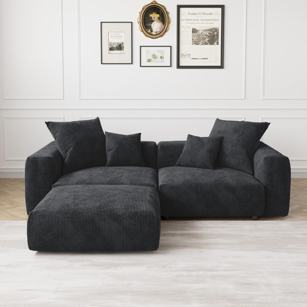Kanso Corduroy Modular Sofa (Black)