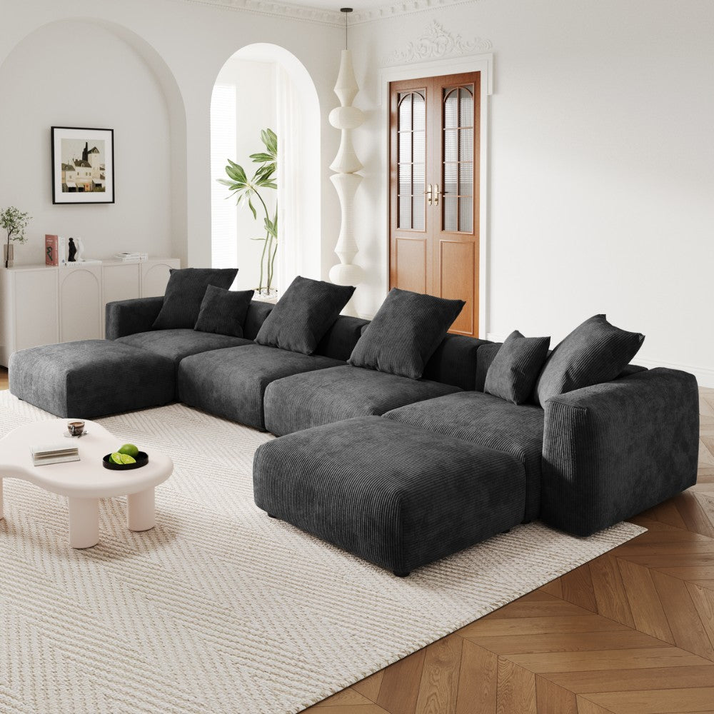 Kanso Corduroy Modular Sofa (Black)