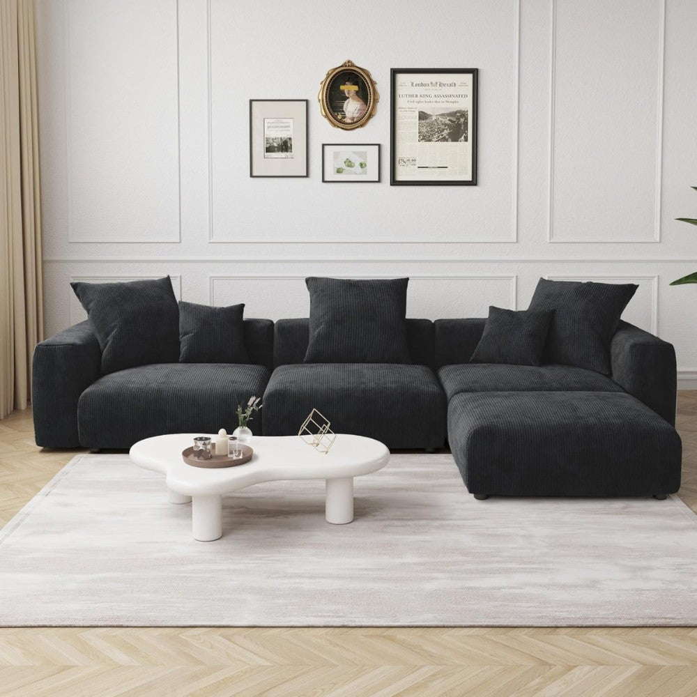 Kanso Corduroy Modular Sofa (Black)