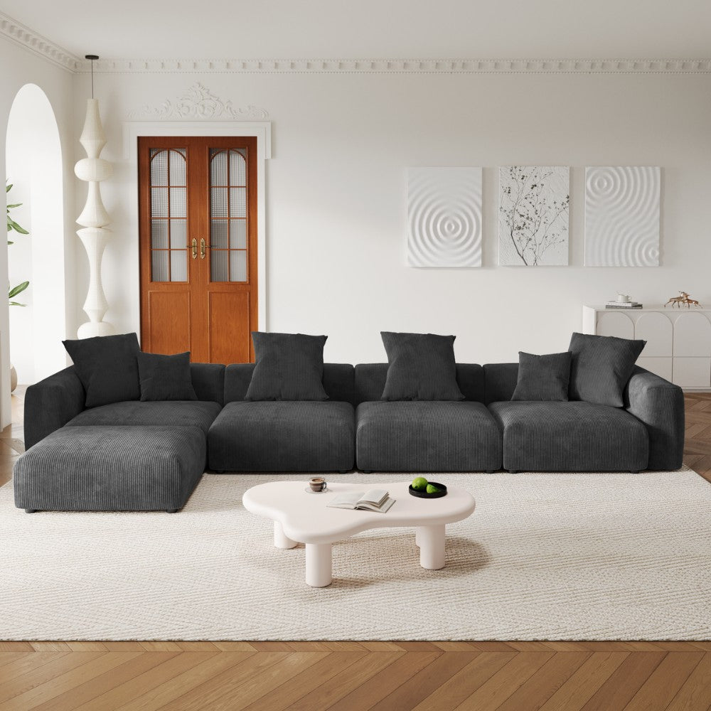 Kanso Corduroy Modular Sofa (Black)