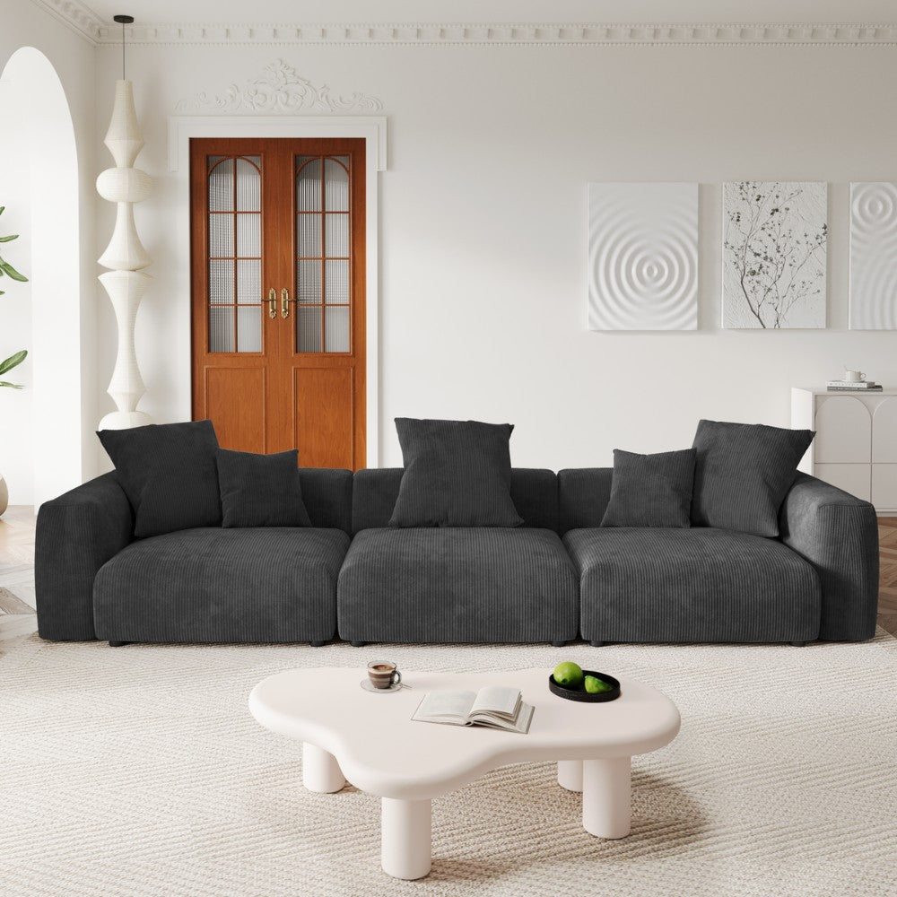 Kanso Corduroy Modular Sofa (Black)