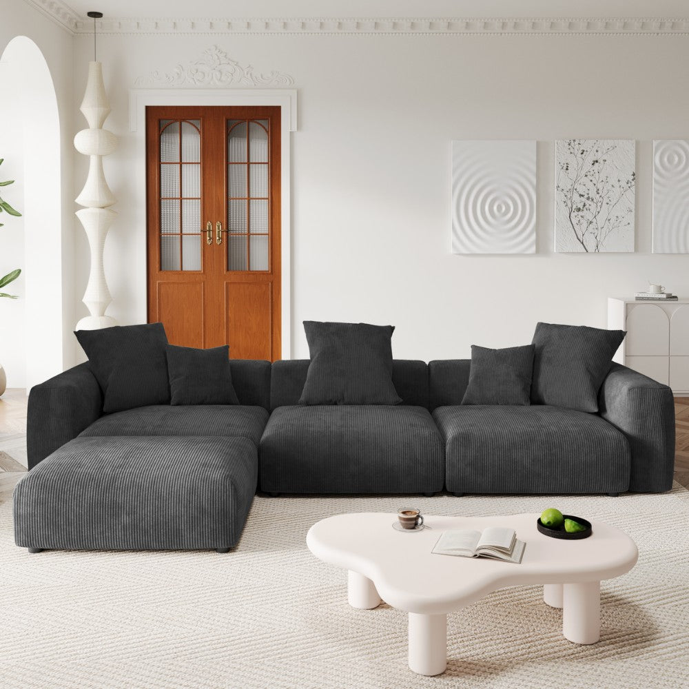 Kanso Corduroy Modular Sofa (Black)