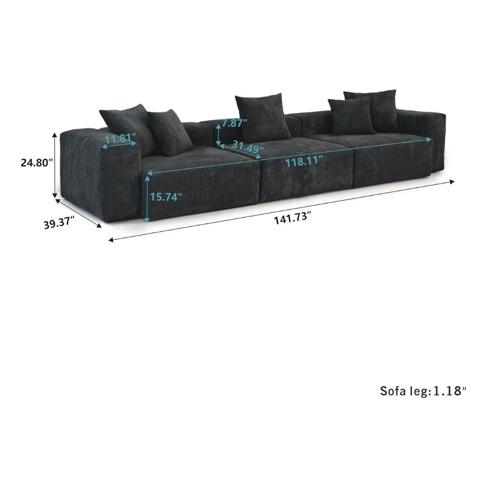 Kanso Corduroy Modular Sofa (Black)