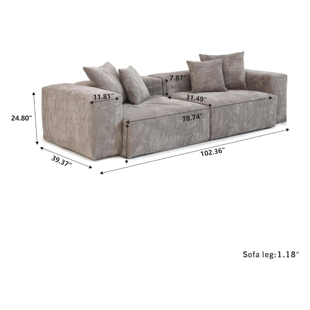 Kanso Corduroy Modular Sofa (Brown)