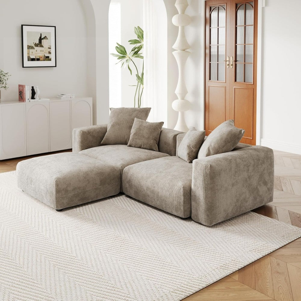 Kanso Corduroy Modular Sofa (Brown)