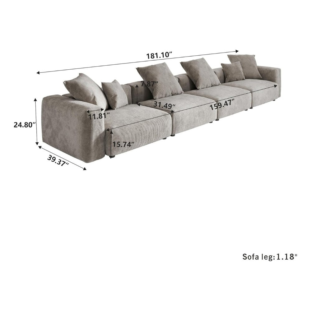 Kanso Corduroy Modular Sofa (Brown)
